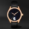 Endeavour Perpetual Moon Limited Edition Hand-Wound 42mm 18-Karat Red Gold and Leather Watch, Ref. No. 1801-0402