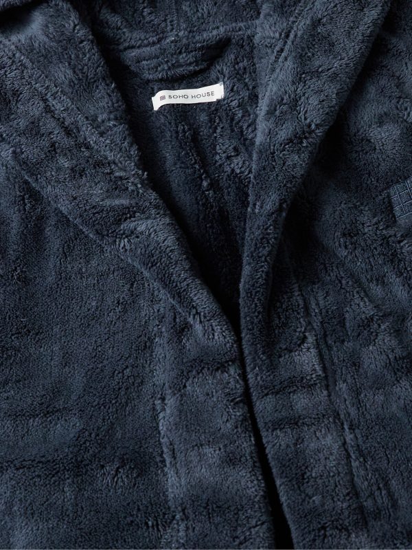 Logo-Embroidered Fleece Hooded Robe - CU