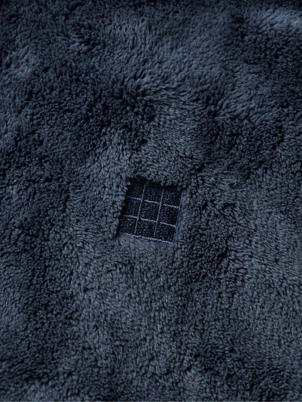 Logo-Embroidered Fleece Hooded Robe - E1