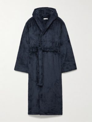 Logo-Embroidered Fleece Hooded Robe
