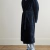 Logo-Embroidered Fleece Hooded Robe - OU