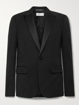 Slim-Fit Satin-Trimmed Wool Blazer Slim-Fit Satin-Trimmed Wool Blazer