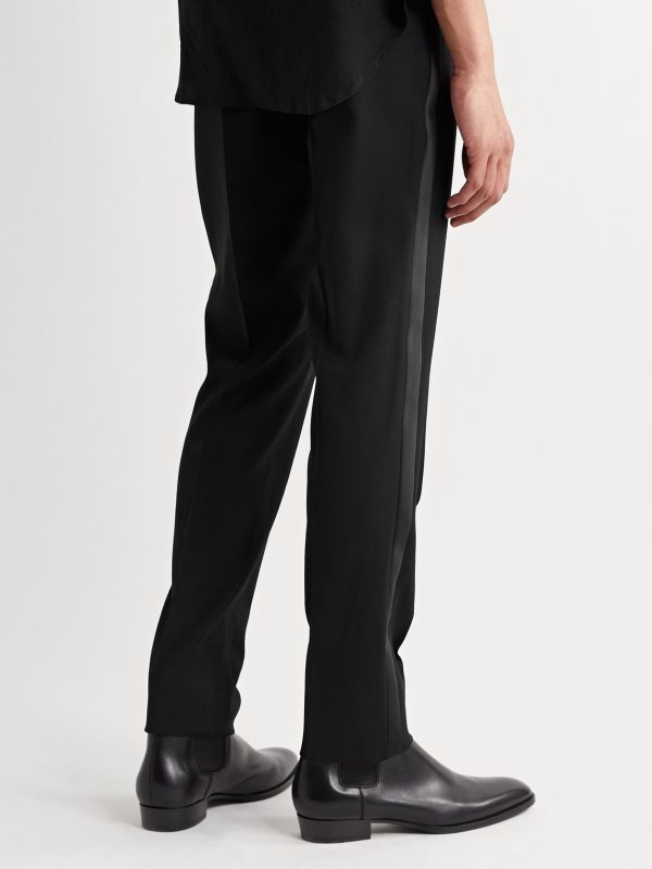 Slim-Fit Virgin Wool Grain de Poudre Trousers - BK Slim-Fit Virgin Wool Grain de Poudre Trousers - BK