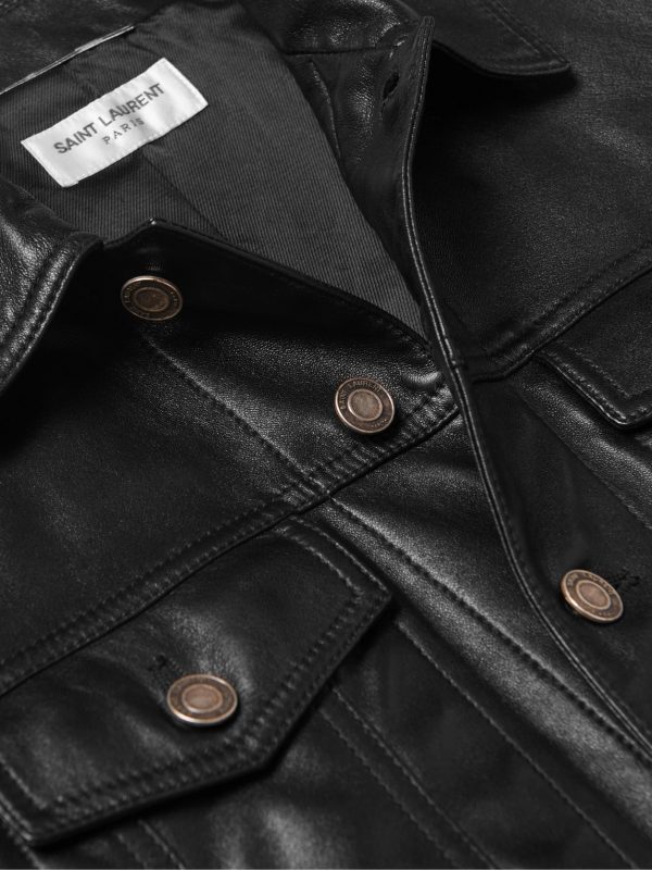 Slim-Fit Leather Trucker Jacket - CU Slim-Fit Leather Trucker Jacket - CU