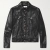 Slim-Fit Leather Trucker Jacket Slim-Fit Leather Trucker Jacket