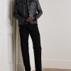 Slim-Fit Leather Trucker Jacket - OU Slim-Fit Leather Trucker Jacket - OU