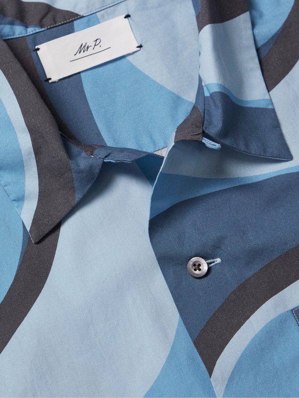 Irregular Wave Printed Organic Cotton Shirt - CU