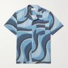 Irregular Wave Printed Organic Cotton Shirt