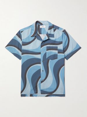 Irregular Wave Printed Organic Cotton Shirt Irregular Wave Printed Organic Cotton Shirt