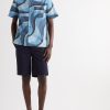 Irregular Wave Printed Organic Cotton Shirt - OU