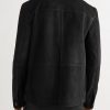 Leather-Trimmed Suede Jacket - BK