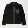 Leather-Trimmed Suede Jacket