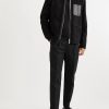 Leather-Trimmed Suede Jacket - OU