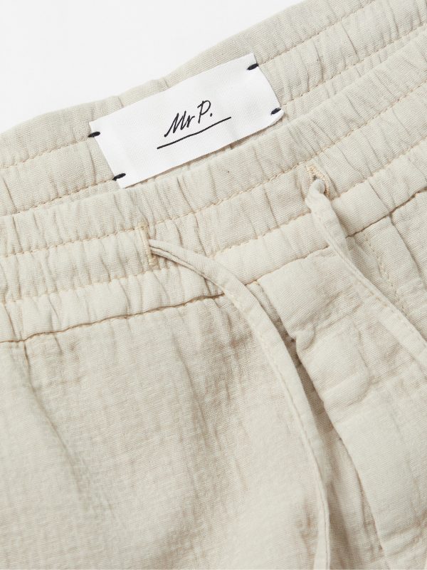 Straight-Leg Textured Cotton-Dobby Drawstring Shorts - E1 Straight-Leg Textured Cotton-Dobby Drawstring Shorts - E1