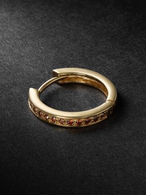 Fortis Medium Gold Diamond Single Hoop Earring Fortis Medium Gold Diamond Single Hoop Earring