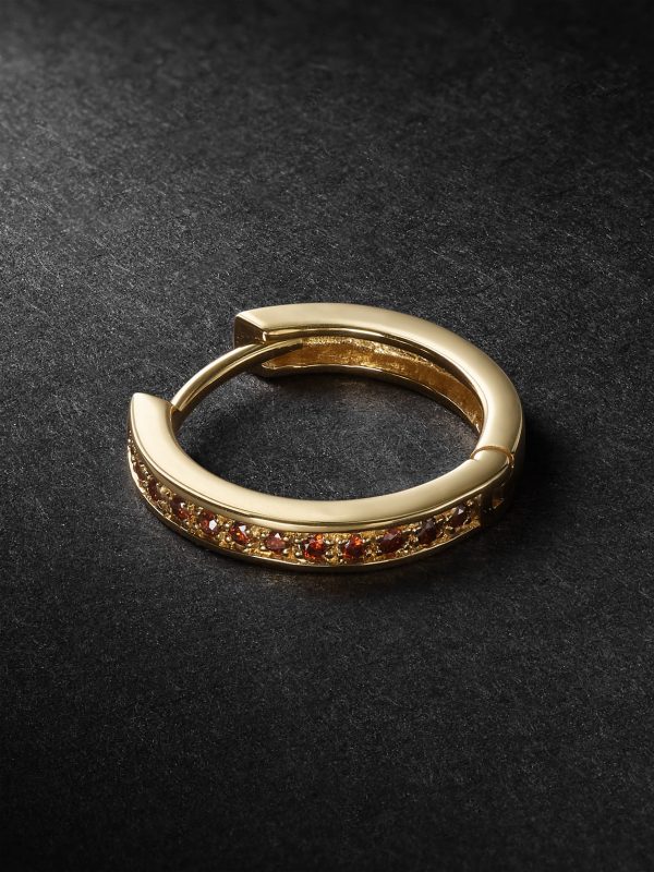 Fortis Medium Gold Diamond Single Hoop Earring Fortis Medium Gold Diamond Single Hoop Earring