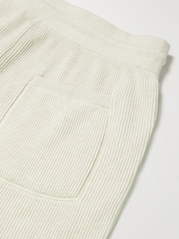 Tapered Ribbed Cotton Sweatpants - E1 Tapered Ribbed Cotton Sweatpants - E1