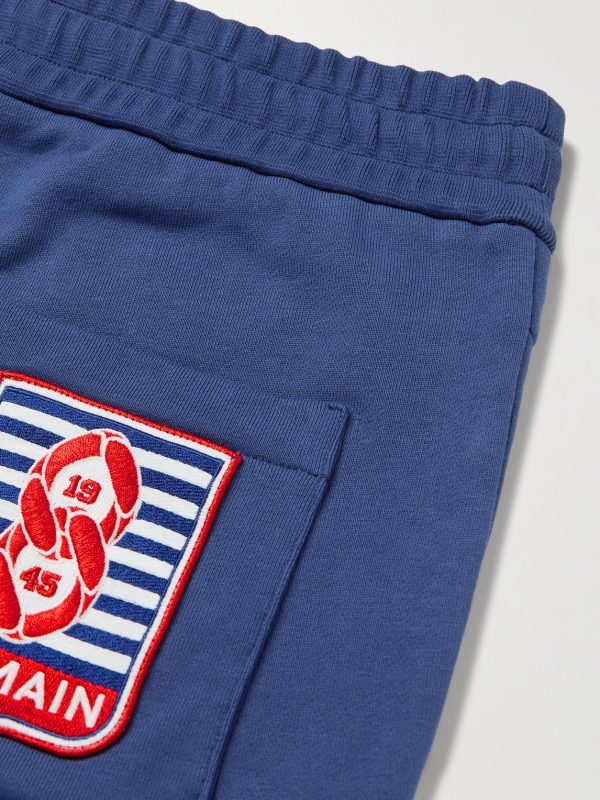 Tapered Logo-Appliquéd Panelled Cotton-Jersey Sweatpants - CU Tapered Logo-Appliquéd Panelled Cotton-Jersey Sweatpants - CU