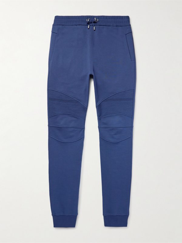 Tapered Logo-Appliquéd Panelled Cotton-Jersey Sweatpants Tapered Logo-Appliquéd Panelled Cotton-Jersey Sweatpants