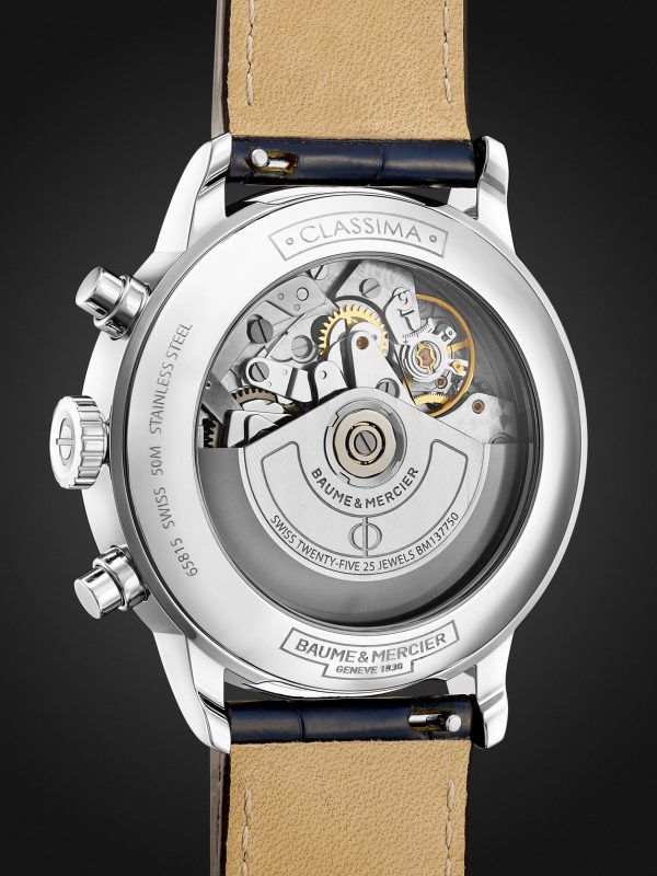 Classima Automatic Chronograph 42mm Steel and Alligator Watch, Ref. No. M0A10330 - BK Classima Automatic Chronograph 42mm Steel and Alligator Watch, Ref. No. M0A10330 - BK