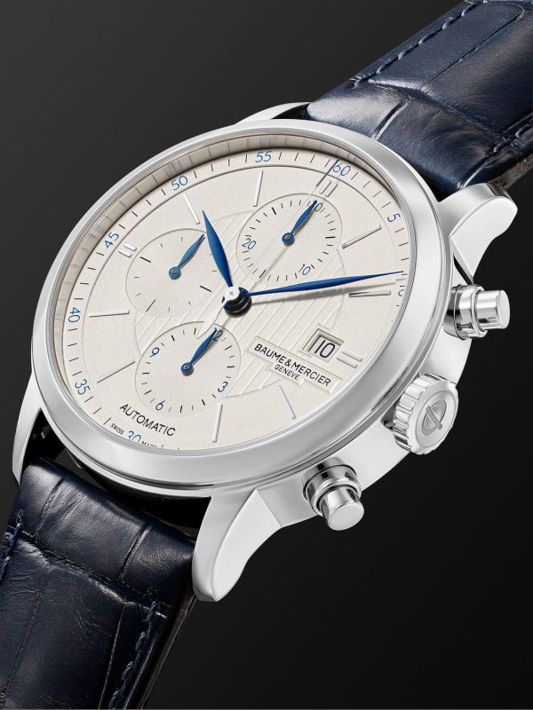 Classima Automatic Chronograph 42mm Steel and Alligator Watch, Ref. No. M0A10330 - FR Classima Automatic Chronograph 42mm Steel and Alligator Watch, Ref. No. M0A10330 - FR