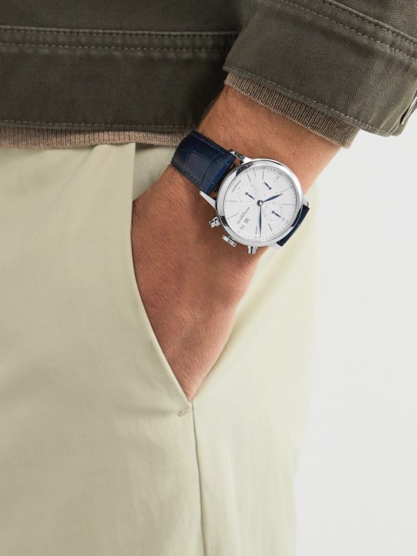 Classima Automatic Chronograph 42mm Steel and Alligator Watch, Ref. No. M0A10330 - OU Classima Automatic Chronograph 42mm Steel and Alligator Watch, Ref. No. M0A10330 - OU