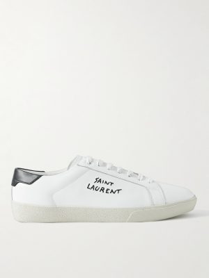 SL/06 Court Classic Logo-Embroidered Leather Sneakers SL/06 Court Classic Logo-Embroidered Leather Sneakers