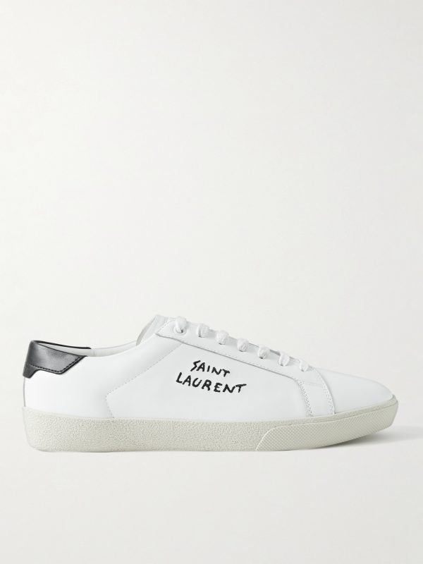 SL/06 Court Classic Logo-Embroidered Leather Sneakers SL/06 Court Classic Logo-Embroidered Leather Sneakers