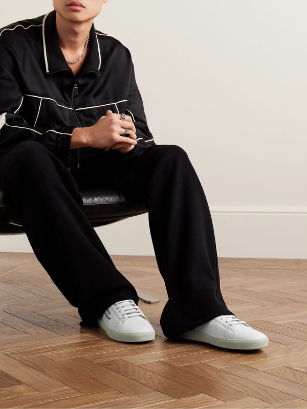 SL/06 Court Classic Logo-Embroidered Leather Sneakers - OU SL/06 Court Classic Logo-Embroidered Leather Sneakers - OU