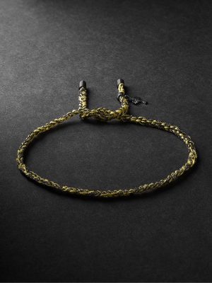 Lucky Travel Blackened Gold and Silk Bracelet Lucky Travel Blackened Gold and Silk Bracelet