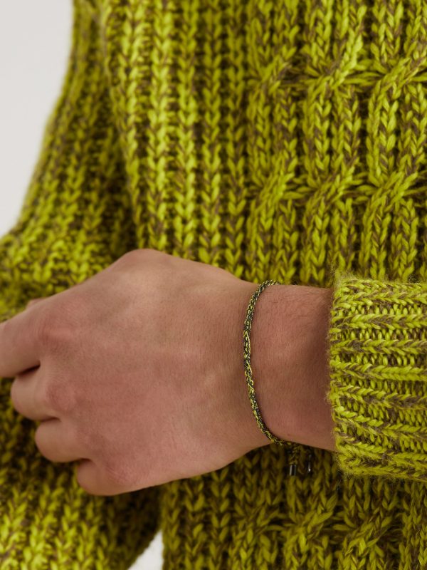 Lucky Travel Blackened Gold and Silk Bracelet - OU