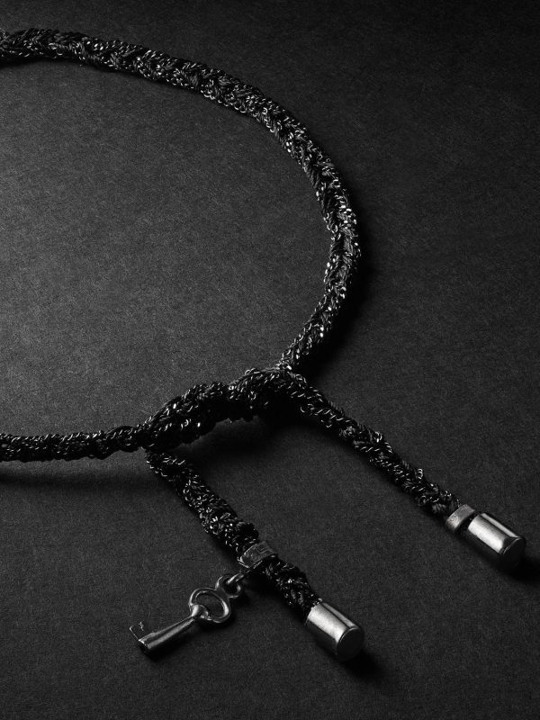 Lucky Secret Blackened Gold and Silk Bracelet - CU Lucky Secret Blackened Gold and Silk Bracelet - CU