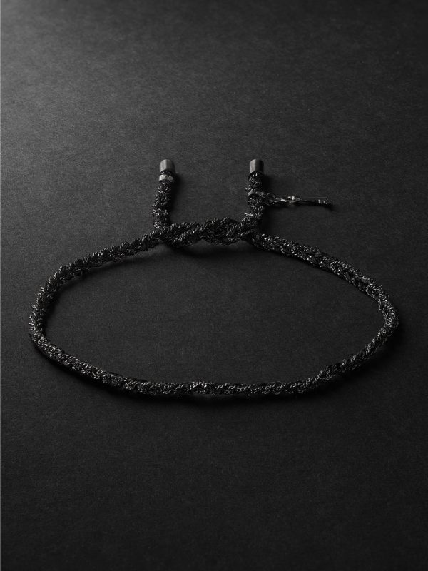 Lucky Secret Blackened Gold and Silk Bracelet Lucky Secret Blackened Gold and Silk Bracelet