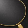 Brushed 18-Karat Yellow and Blackened Gold and Lurex Pendant Necklace Brushed 18-Karat Yellow and Blackened Gold and Lurex Pendant Necklace