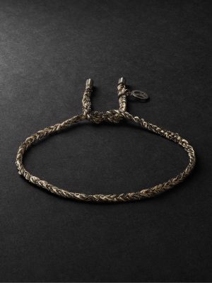 Lucky Peace Blackened Gold and Silk Bracelet Lucky Peace Blackened Gold and Silk Bracelet