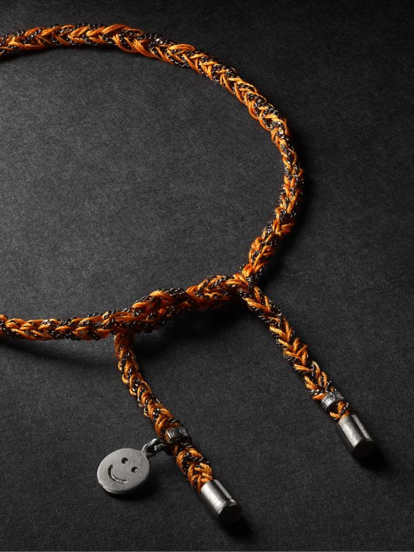 Lucky Happiness Blackened Gold and Silk Bracelet - CU