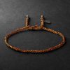 Lucky Happiness Blackened Gold and Silk Bracelet