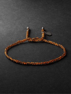 Lucky Happiness Blackened Gold and Silk Bracelet Lucky Happiness Blackened Gold and Silk Bracelet