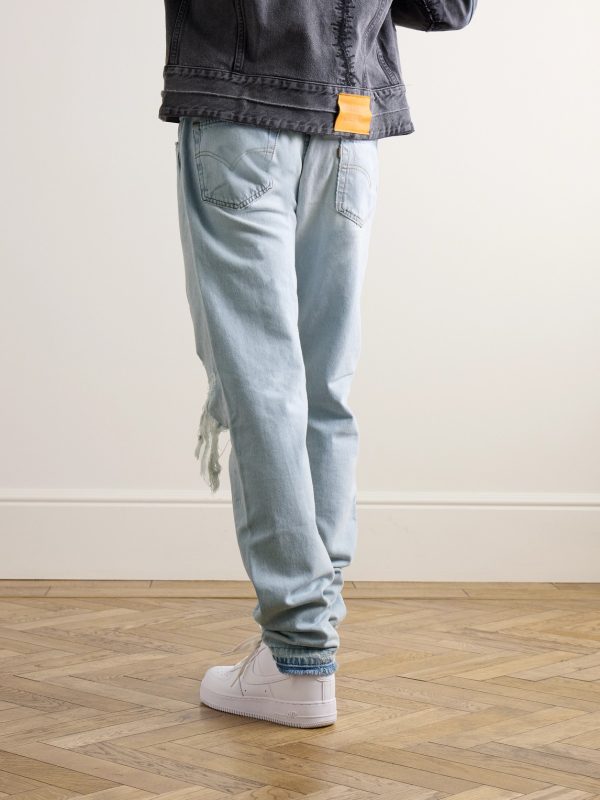 Ken Slim-Fit Panelled Distressed Jeans - BK Ken Slim-Fit Panelled Distressed Jeans - BK