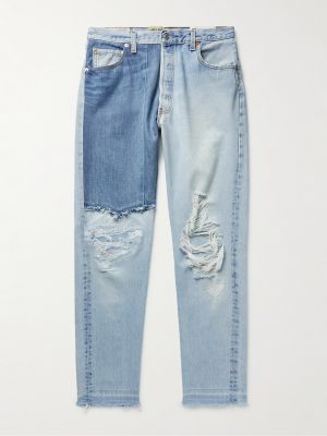 Ken Slim-Fit Panelled Distressed Jeans Ken Slim-Fit Panelled Distressed Jeans