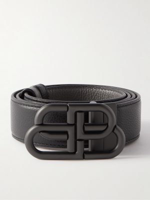 3.5cm Logo-Embellished Full-Grain Leather Belt
