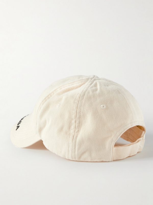 Logo-Embroidered Distressed Cotton-Twill Baseball Cap - BK Logo-Embroidered Distressed Cotton-Twill Baseball Cap - BK