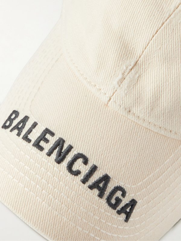 Logo-Embroidered Distressed Cotton-Twill Baseball Cap - CU Logo-Embroidered Distressed Cotton-Twill Baseball Cap - CU