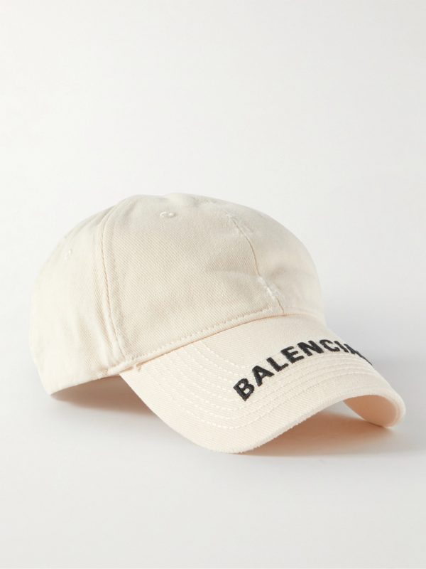 Logo-Embroidered Distressed Cotton-Twill Baseball Cap Logo-Embroidered Distressed Cotton-Twill Baseball Cap