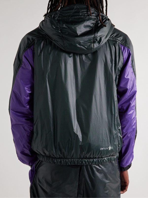 Peyrus Colour-Block Padded Ripstop Hooded Jacket - BK