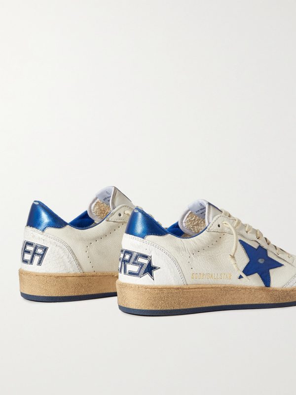 Ball Star Distressed Leather Sneakers - BK