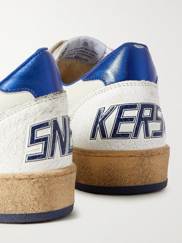 Ball Star Distressed Leather Sneakers - CU