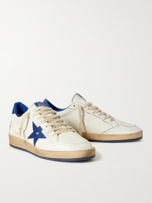 Ball Star Distressed Leather Sneakers - FR