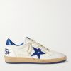 Ball Star Distressed Leather Sneakers