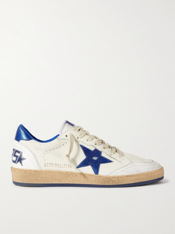 Ball Star Distressed Leather Sneakers